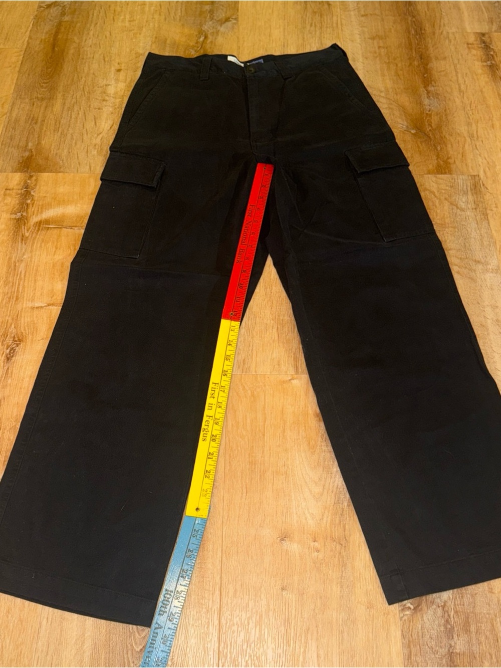 GAP Pants sz. 32x30 Black Chino Cargo Trousers Wide Baggy 90s Grunge Skater Punk